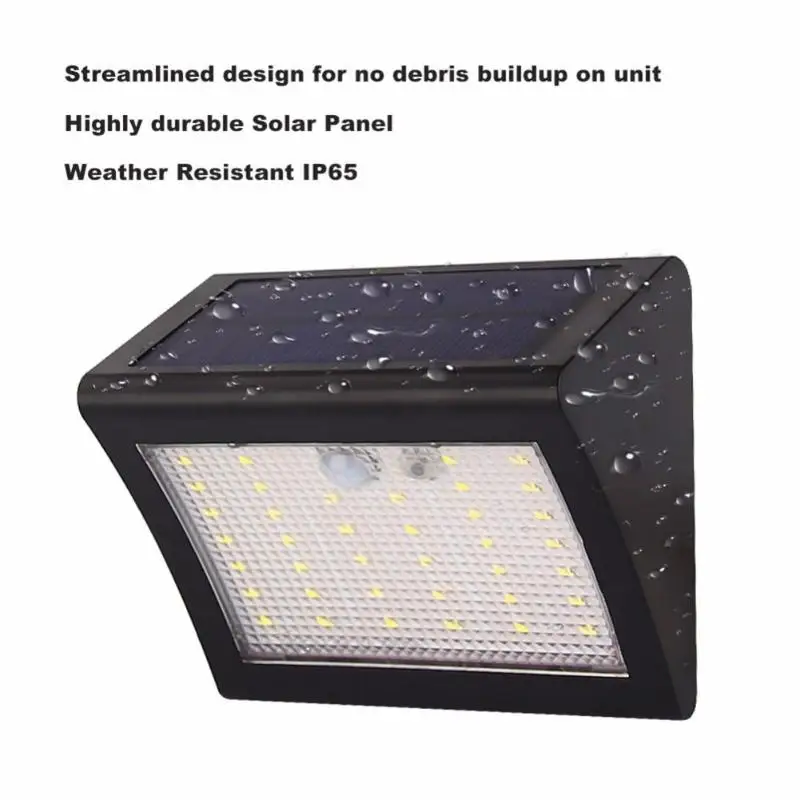 38LED 3 режима Солнечный настенный светильник для внутреннего двора, индукционный настенный светильник, открытый водонепроницаемый Интегрированный маленький уличный светильник