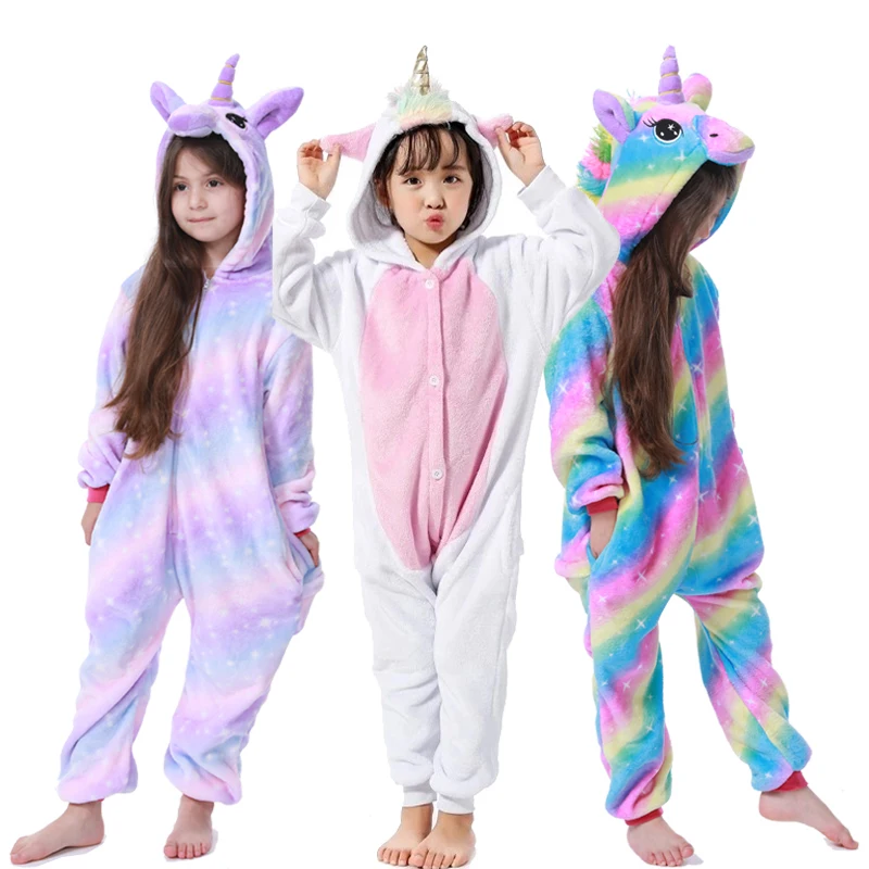 

Kigurumi Suit for Children Unicorn Pajamas Girls Boys Winter Clothes Animal Onesies Kids Sleepwear Flannel Warm Jumpsuit