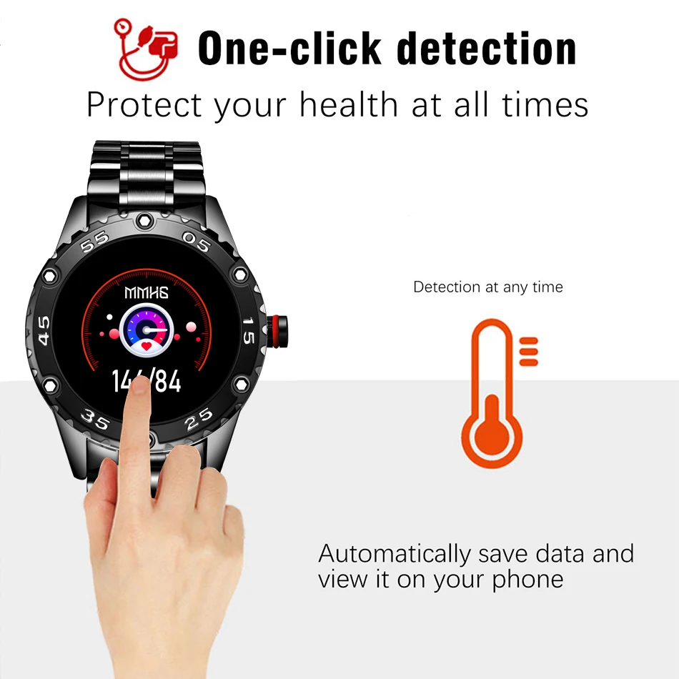 2020 Steel band luxury Digital Watch Men Sport Watches Heart rate blood pressure Male Wrist Watch For Men Clock Wristwatch+box