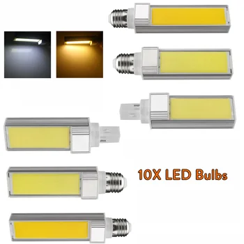 

10x LED Bulbs 9W 12W 15W E27 G24 220V / 110V LED Corn Bulb Lamp Light COB Spotlight 180 Degree AC 85-265V Horizontal Plug Lights
