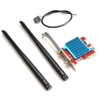 

Dual Band WiFi 6 Wireless Adapter AC 3000Mbps AX200 Bluetooth 5.0 Wi-Fi Card with Heatsink for Windows 10