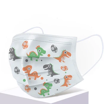 

Disposable Child Mask 3 layers Non-Woven Meltblown Cartoon Dinosaur Kids Mouth Mask Cover face Safety Children Health Care