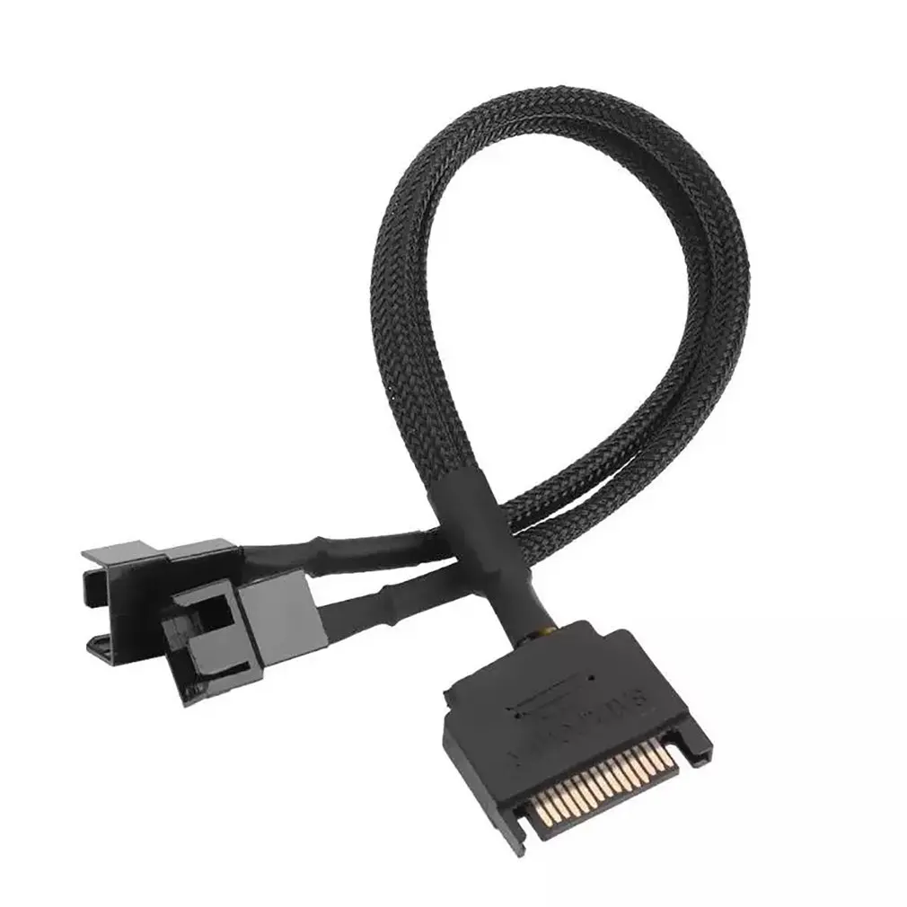 

1 to 2 SATA 15Pin to 2 Way 3Pin 4Pin Fan Power Adapter Extension Cable Wire Cord Useful Computer Cables Connectors