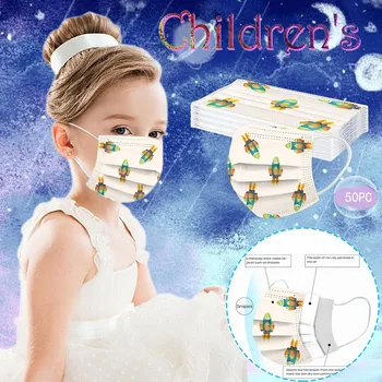 

Children 10/20/30/50 PC Star Printed Breathable Disposable Mask Print In Stock Facemask Facemask For Adults Christmas Halloween