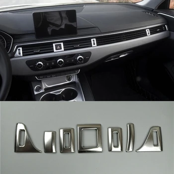

7Pcs Dashboard Air Vent Decoration Frame Cover AC Stickers Trim For- A4 B9 2017 Interior Auto Accessories
