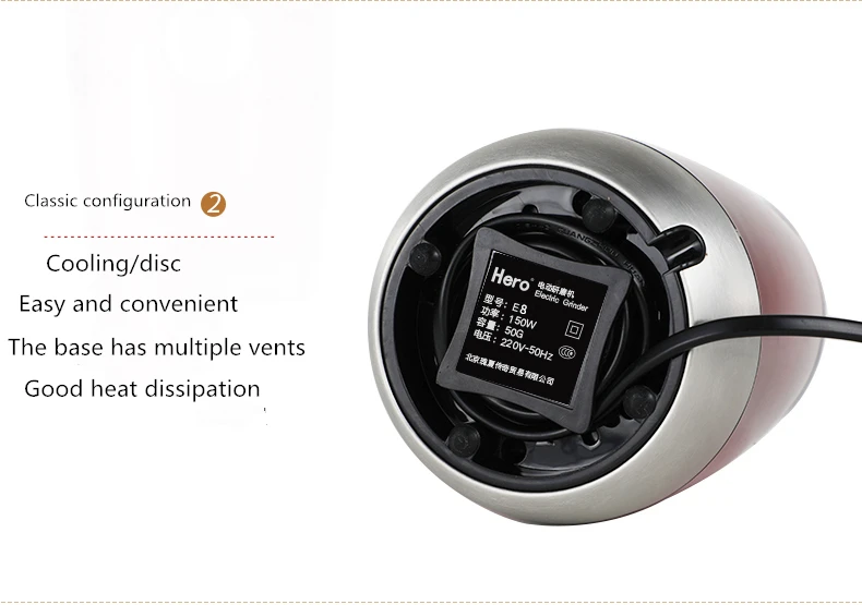 Hero grinder электрическая бытовая кофемолка маленькая портативная Кофеварка мельница из нержавеющей стали