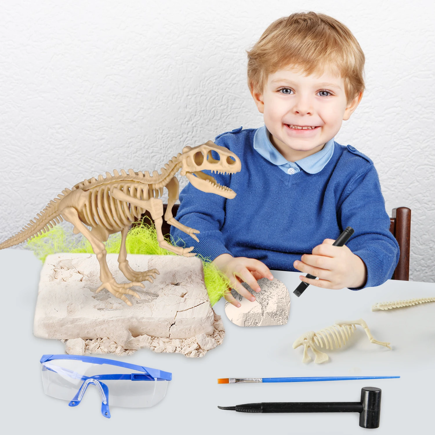 Dinosaur Fossil Excavation Kit Toys Jurassic Animal Skeleton Model Kid