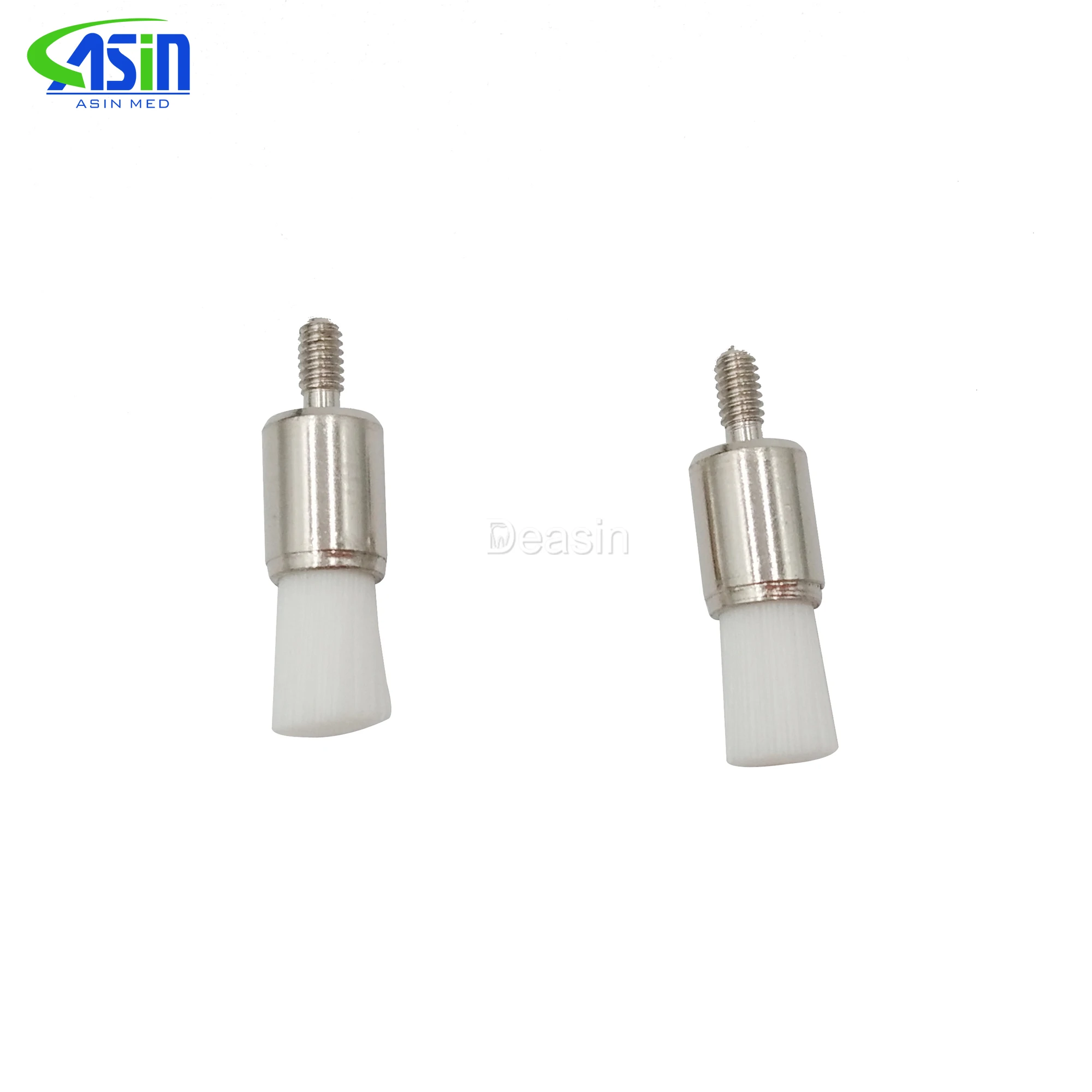 

100PCS Dental polishing brush Screw style flat prophy brush Dentist Prophylaxis White nylon brush dental materials PB310