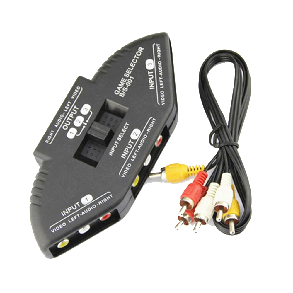 3 To 1 RCA Composite AV Cable Audio Video AV RCA Switch Splitter Selector Digital Connector For STB TV DVD Player For XBOX PS2