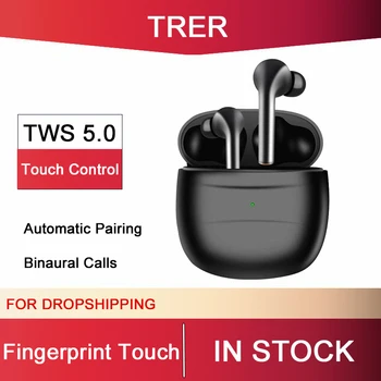 

TRER True Wireless Bluetooth Headphones Touch Control TWS Stereo Earphones in-Ear Built-in Mic Gaming Noise Isolating Headset