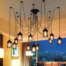 Художественный Декор DIY проволока черный паук люстра освещение