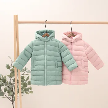 

2019 autumn and winter new children's lightweight down jacket cotton small and medium virgin Korean version of the long section