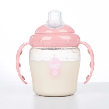 

260ml Baby Training Drinking Cups Baby Kettle Printed Duckbill Cup Dual Handle Drinking Cup Feeding BPA Free