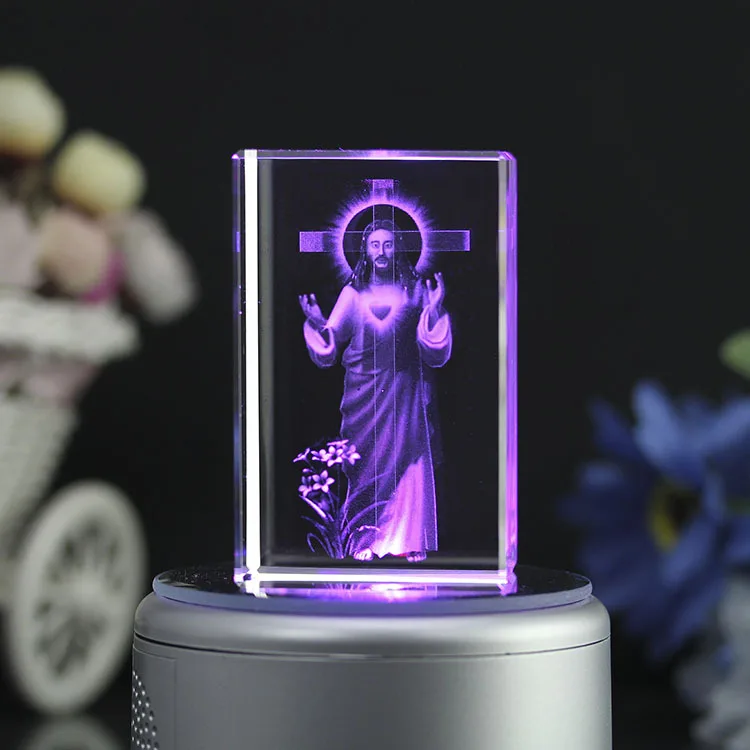 Crystal Jesus Interior Carving Christian Gifts Holy Family Office Creative Ornament Crystal Art Catholicism Artwork Customized