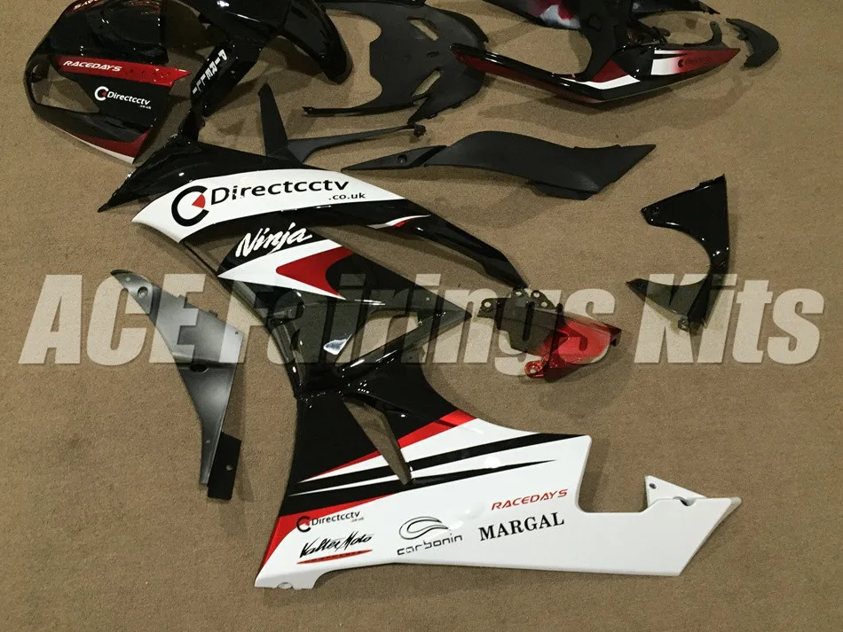 ABS Обтекатели комплект подходит для kawasaki Ninja ZX6R 636 2009 2010 2011 2012 6R 09, 10, 11, 12, ZX-6R Кузов Набор Красный, черный, белый