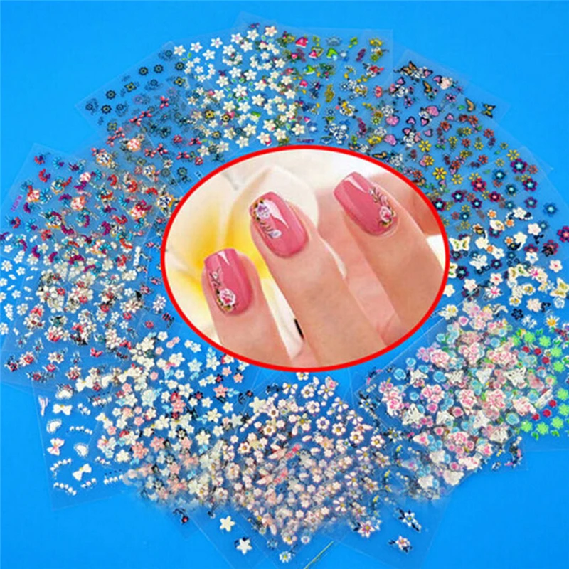 

10 Sheets Nail Art Water Transfer Stickers Mixed Designs Beauty Flower Watermark on nails tips Decals Wraps Nail Art Tools