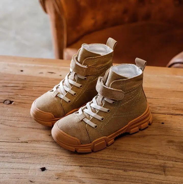 Kids Martin Boots Boys Snow Shoes Waterproof Warm Fur Children Ankle Boots Toddler Boys Winter Sneakers Child Canvas Shoes - Цвет: Цвет: желтый