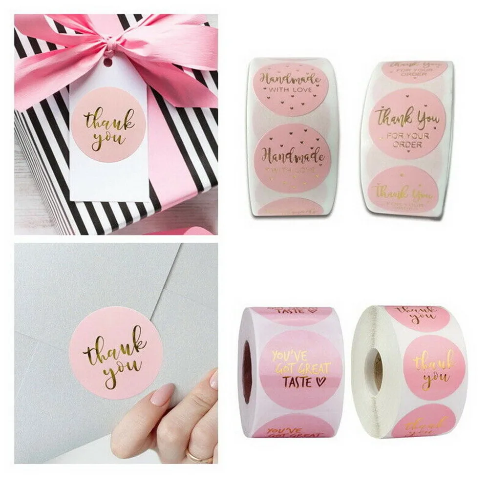 500Pcs/Roll Handmade Stickers Home DIY Gift Packaging Decor Wedding Birthday Party Card Labels Drop Shipping | Дом и сад