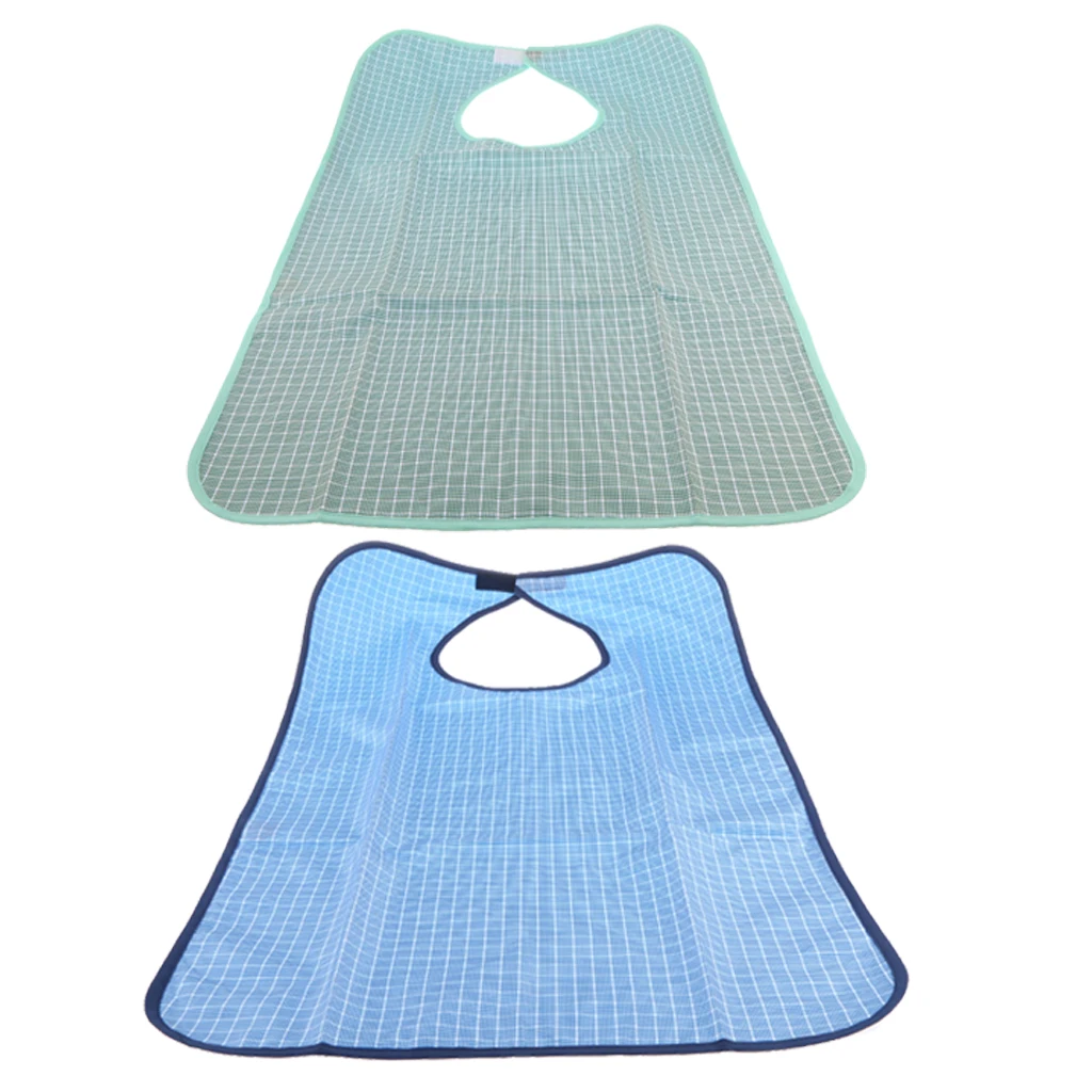 

2 Pcs Large Adult Bib, Mealtime Clothing Protector, Waterproof Senior Men and Women Bibs for Eating
