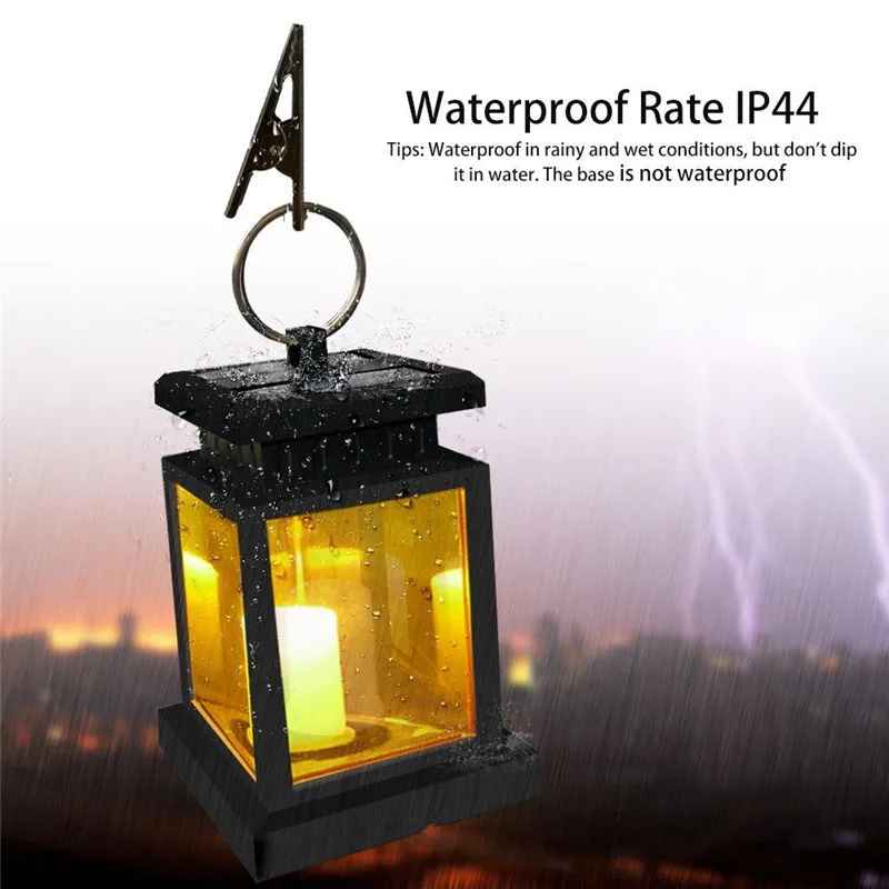 Solar Hanging Lantern Candle Lights Outdoor Candle Effect Light with Hooks for Garden Patio Lawn Deck Umbrella Tent Tree Yard  (8)