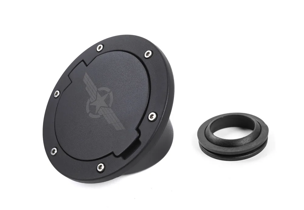 Sansour Car Gas Fuel Tank Cap Cover And Rubber Gasket Ring for Jeep Wrangler 2007- Exterior Car Accessories Styling