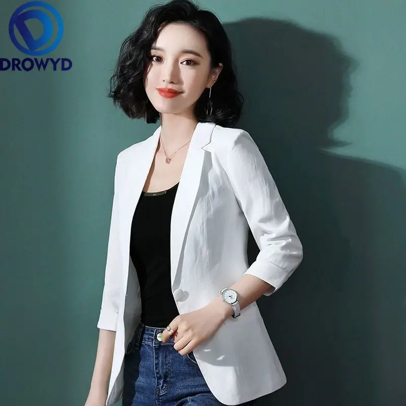 

Women White Blazer 2020 Formal Blazers Lady Office Work Suit Pockets Casual Jackets Coat Slim Blazer Femme Jackets 3 Color S-5XL