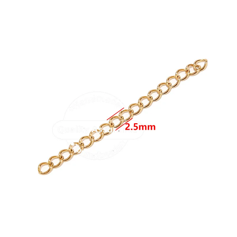 50pcs Stainless Steel 5cm Welded Extension Chain Gold Necklace Extender  Tail Chains for DIY Jewelry Making