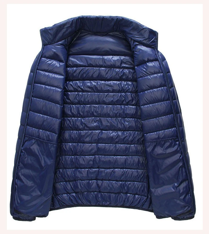 Мужская зимняя куртка ультра светильник 90% белый утиный пух куртки повседневное портативное зимнее пальто для мужчин размера плюс 4XL 5XL 6XL