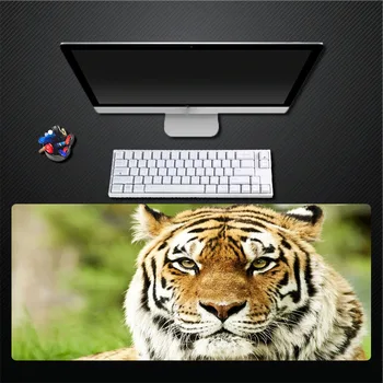 

Forest Tiger Animal Mouse Pad Game Player Comfortable Exclusive Table Mat Large Size 400X900 Rectangular Padded Pad