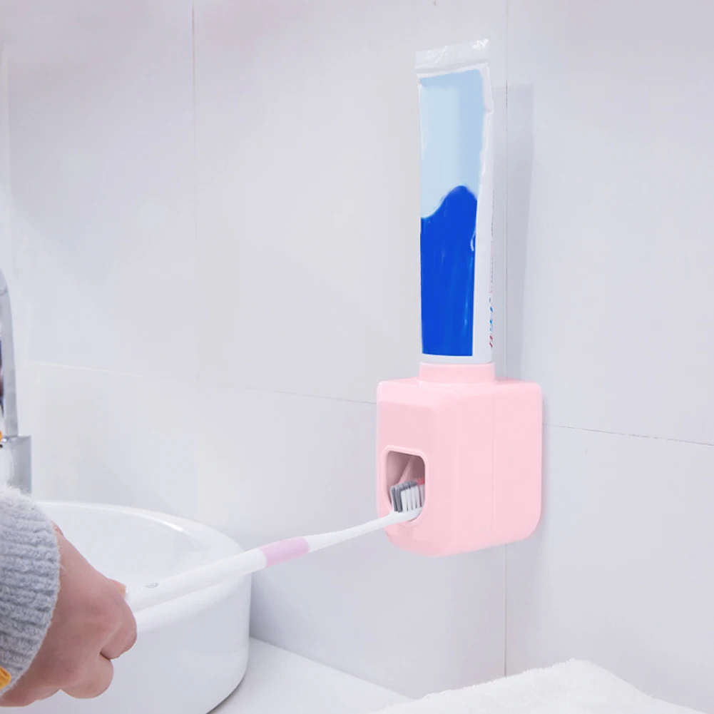 

1 Piece Automatic Toothpaste Hands-Free Extrusion Wall-Mounted Bathroom Accessories Storage Rack Bracket Toothpaste Dispenser