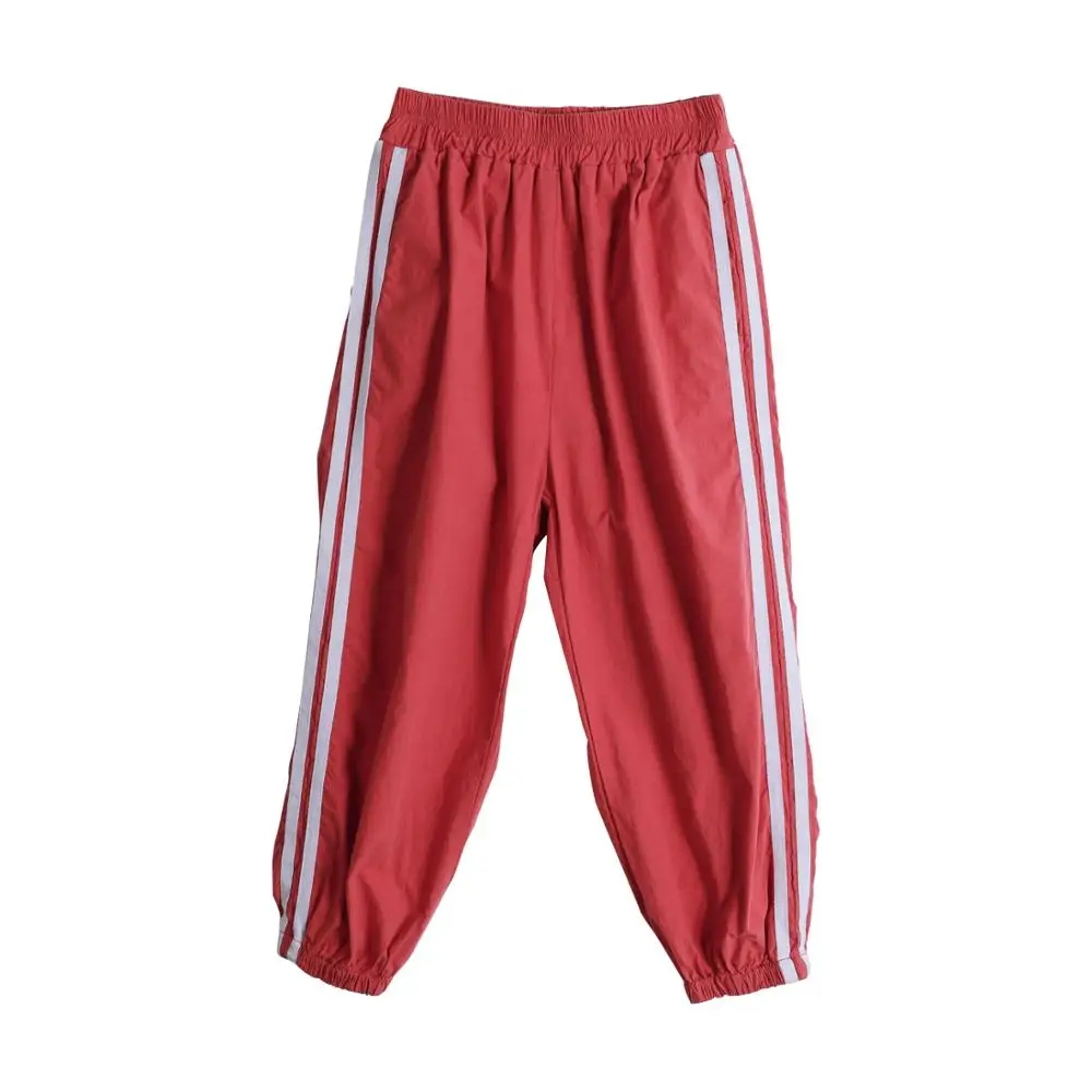 

Girls' sports casual pants spring and summer new style, big children's western style Korean loose red long pants trend