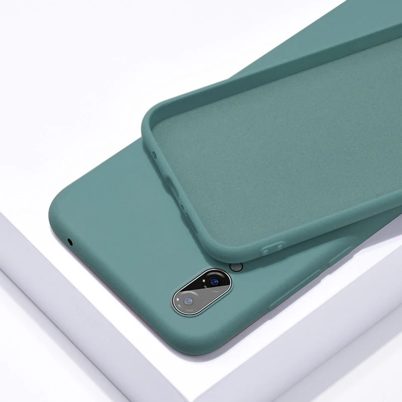 Pine green Чехол для huawei P20 P30 Коврики 20 Y7 Pro Y9 Y5 Y6 на Honor 8X вид 10 9 lite 20 Pro 8A жидкий силикон мягкий чехол - Цвет: Pine green