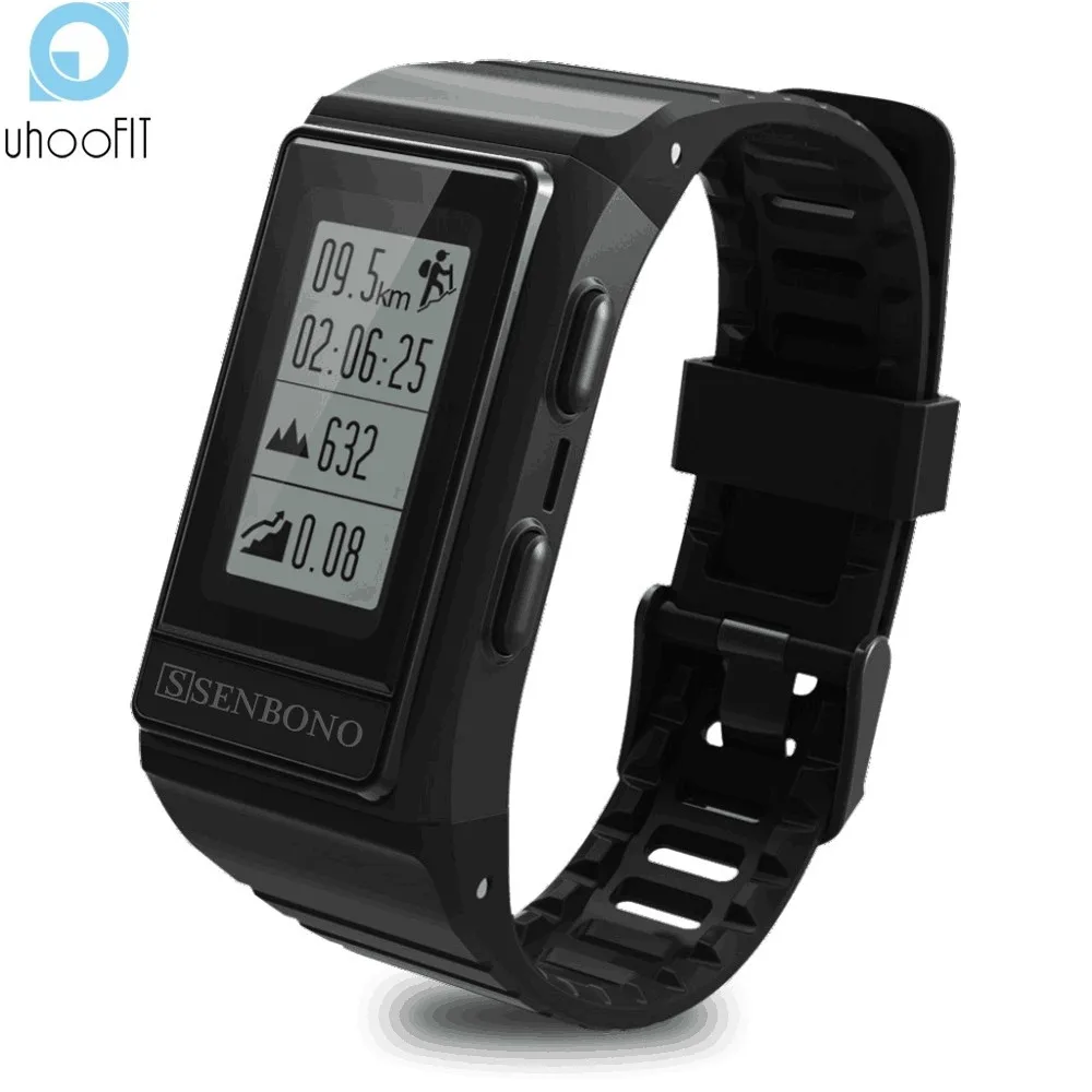 

Uhoofit S909 IP68 Waterproof Wristbands Heart Rate Monitor Fitness Tracker GPS Tracker Smart Band Outdoor Display Screen