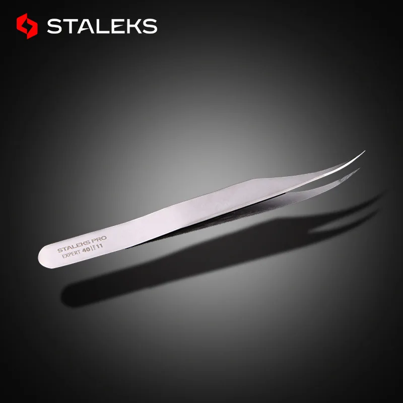 STALEKS PRO 40-13 медицинский класс Высокая Точность Пинцет Антистатические наращивание ресниц норки цветения эфирные пинцеты - Цвет: TE-40-11