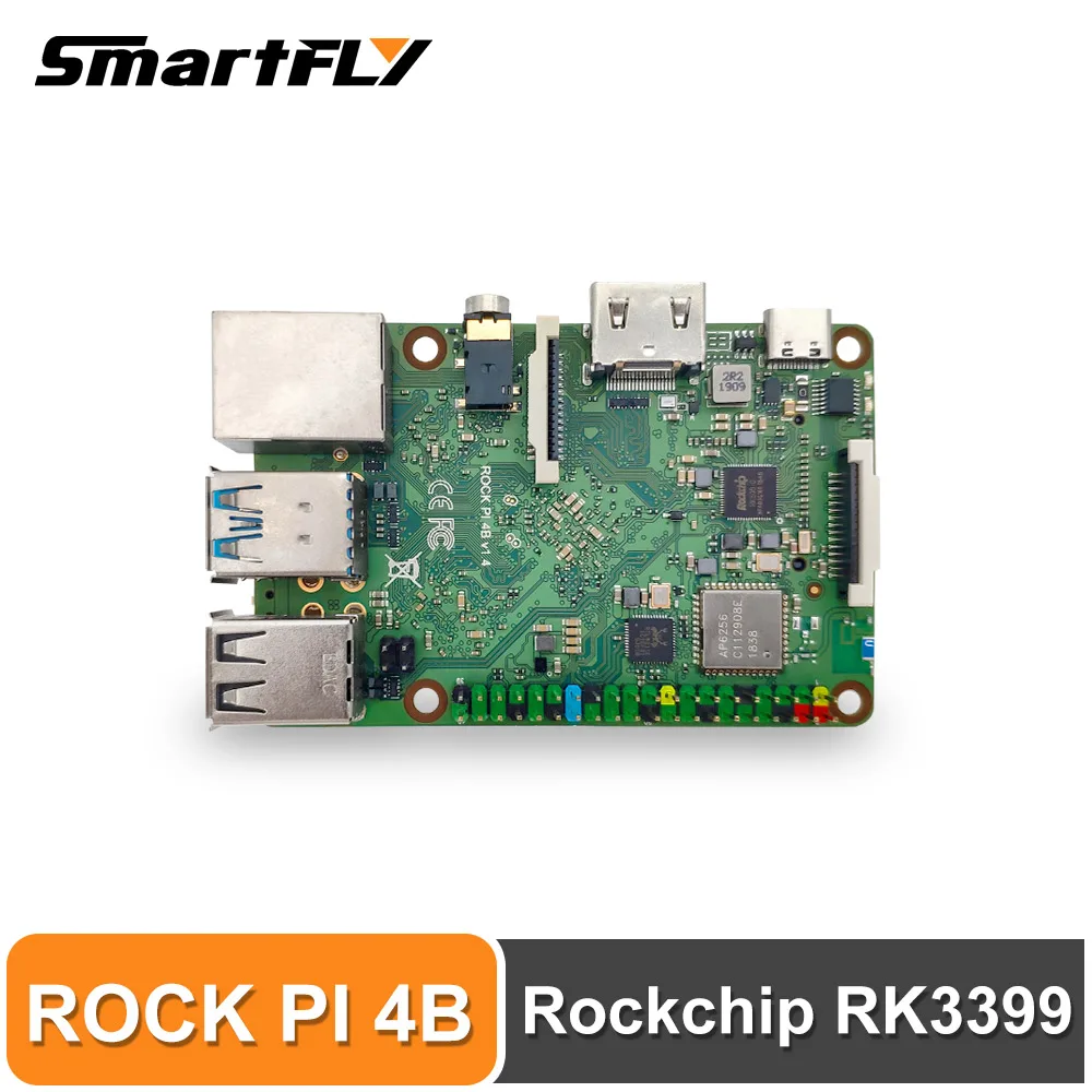 ROCK PI 4B V1.4 Rockchip RK3399 ARM Cortex шесть ядер SBC/одноплатный компьютер совместим с официальным Raspberry Pi дисплеем