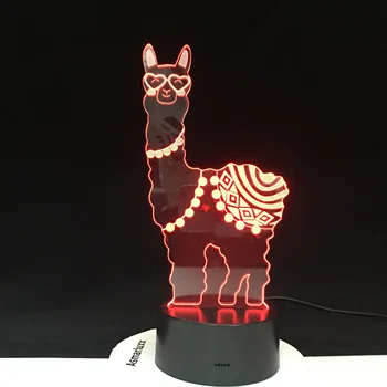 

Alpaca Toys Gifts llama 3D LED Night Light Illusion Lamp Battery Powered Christmas Nightlight Luminaria LED for Home Decoration
