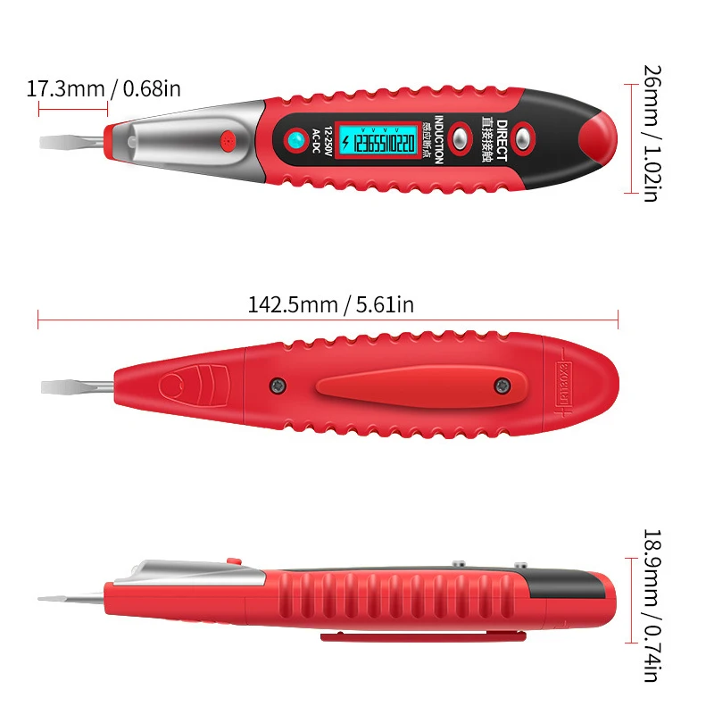 calipers ANENG Digital Tester Pencil non-contact saft Test Pen AC DC 12-250V Tester Electrical LCD Display Screwdriver Voltage Indicator ph water tester