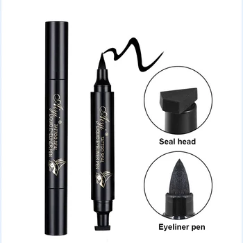 

2 In1 Liquid Eyeliner Stamp Eyeliner Pencil Makeup Stamps Seal Pen Eyeliner Pencil Waterproof Quick Dry Eyeliner Cosmetic TSLM3