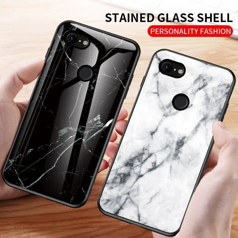 Мраморный камень шаблон Чехлы с закаленным стеклом для Google Pixel 4XL 3XL 2XL Защитные