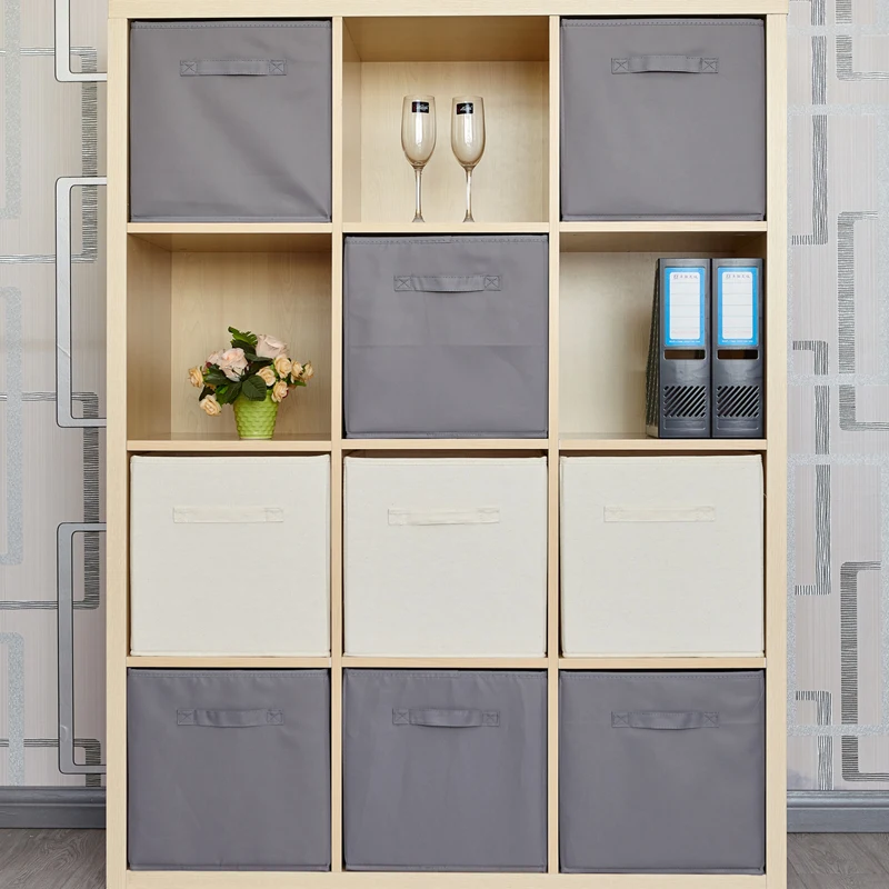 New Folding Non Woven Fabric Storage Box Cube Storage Basket Bin