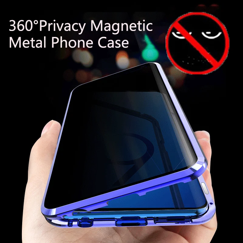 Магнитный металлический чехол для Samsung Galaxy S8 S9 S10 Plus E Note 10 9 8 A 20 50 70 антишпионская