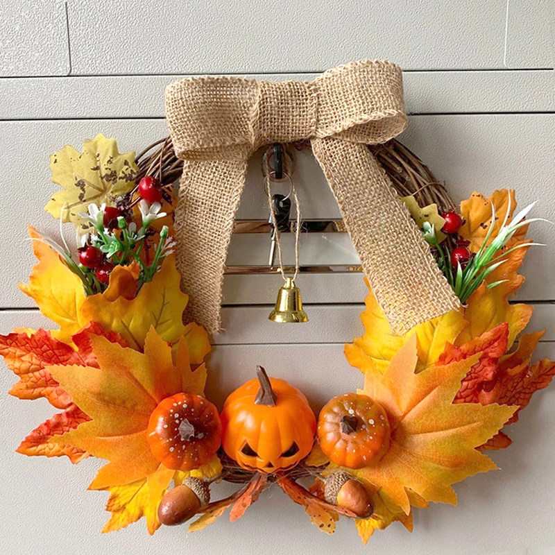 Christmas Halloween Artificial Wreath Party Home Decoration Supplies Gift Autumn Harvest Door Garland Thanksgiving Christmas Halloween Artificial Wreath Party Home Decoration Supplies Gift Autumn Harvest Door Garland Thanksgiving