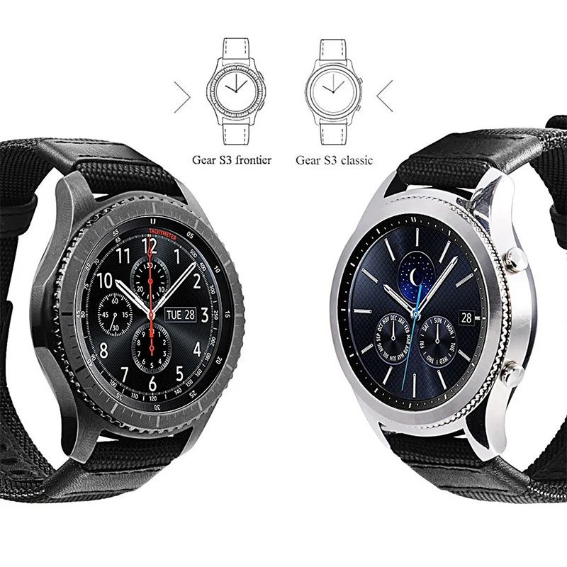 Gear S3 полосы нейлон, Maxjoy S3 Frontier классический ремешок для часов 22 мм нейлоновый сменный ремешок Galaxy Watch 46 мм полосы большой спортивный браслет