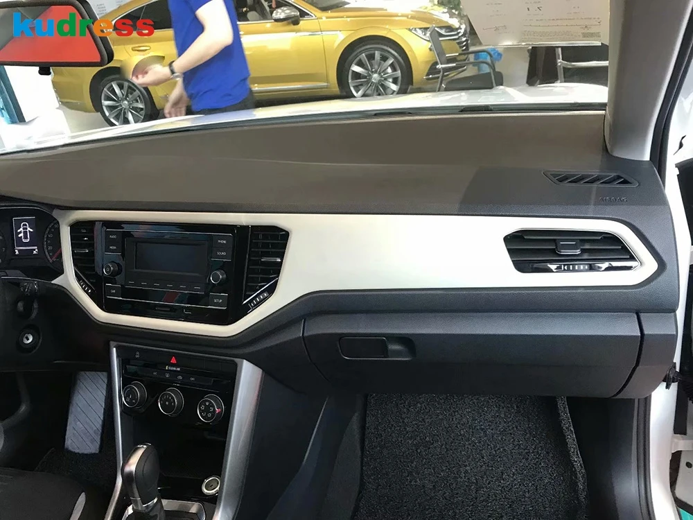 Для Volkswagen T-Roc- Carbon Firber приборная панель центральная консоль управления Кондиционер панель Крышка отделка полосы