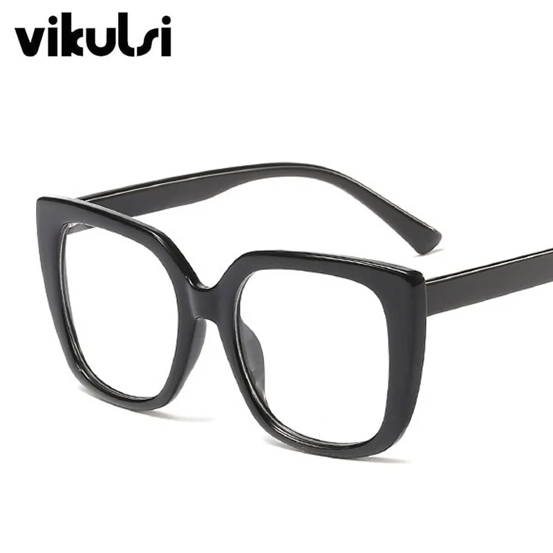Фирменный дизайн кошачий глаз оправа очки Пружинистые дужки квадратные очки для женщин Близорукость очки оправа с прозрачными линзами солнцезащитные очки UV400 - Цвет оправы: E272 black clear