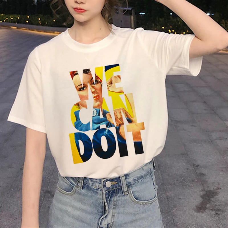 Новинка женской футболки Для женщин прав grl PWR Harajuku Ullzang футболка Девушка силы 90s футболка с изображением корейский стиль футболки женские