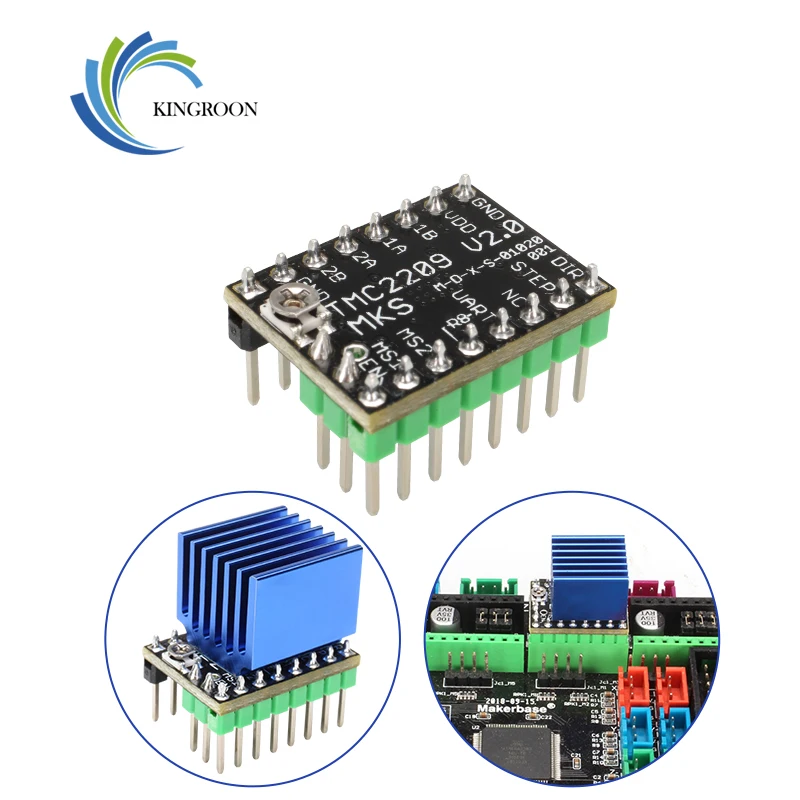 MKS TMC2209 Драйвер шагового двигателя SKR V2.0 GEN L StepStick 3d части принтера 2.5A UART Ультра тихий для SGen_L Gen_L Robin Nano|Детали и