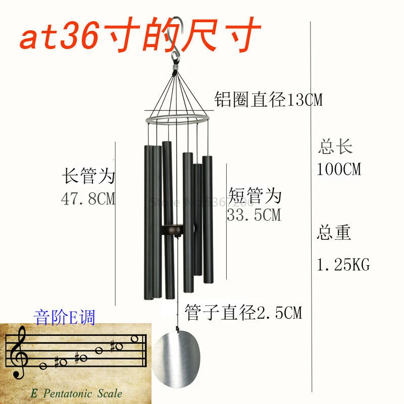 Creative Metal Pipe Meditation Music Outdoor Tieyi Garden Japanese Windbell Home Decoration Hanging - Цвет: Темно-синий