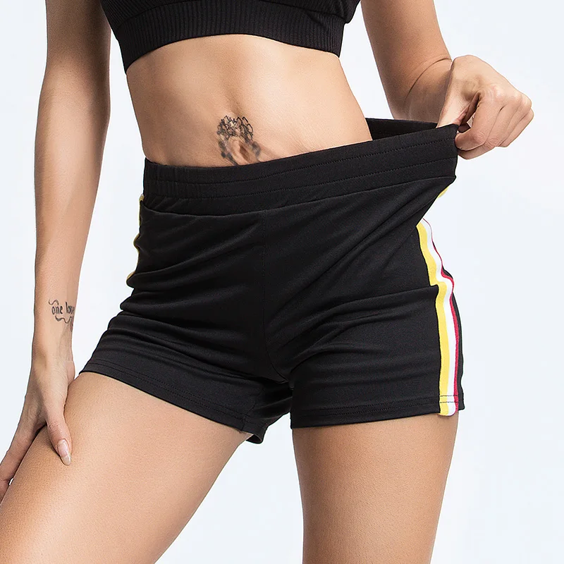 High Waist Seamless Fitness Shorts Fitness Yoga Shorts Skinny Fashion Striped Design Yoga Shorts Spandex Short Sports Tights