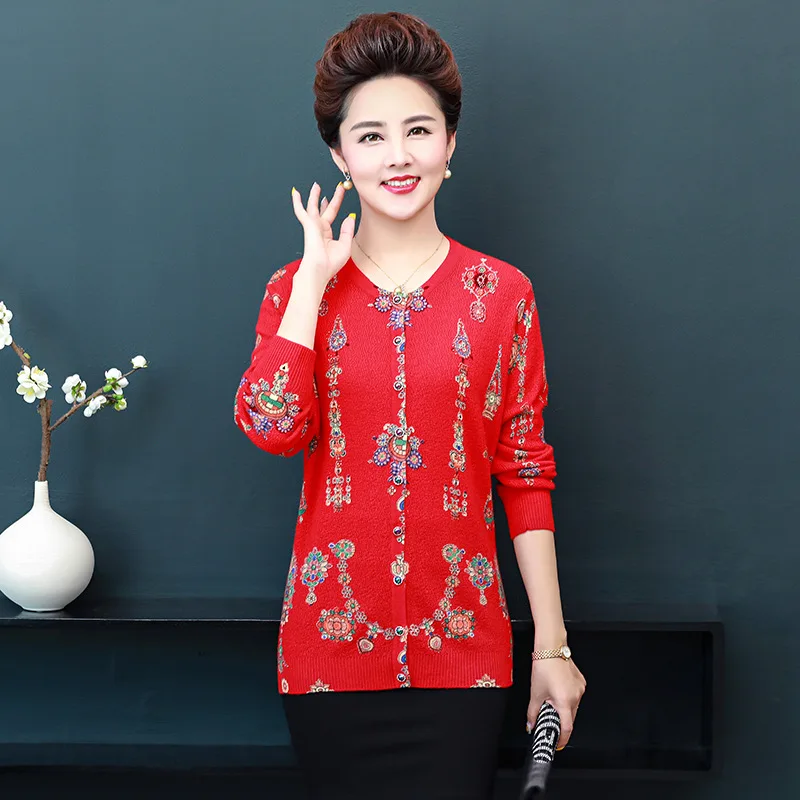 

Knitted Cardigan Women's Thin Type for Spring And Autumn 2019 New Style Short Cashmere Sweater Loose-Fit Printed Sweater Coat Mi